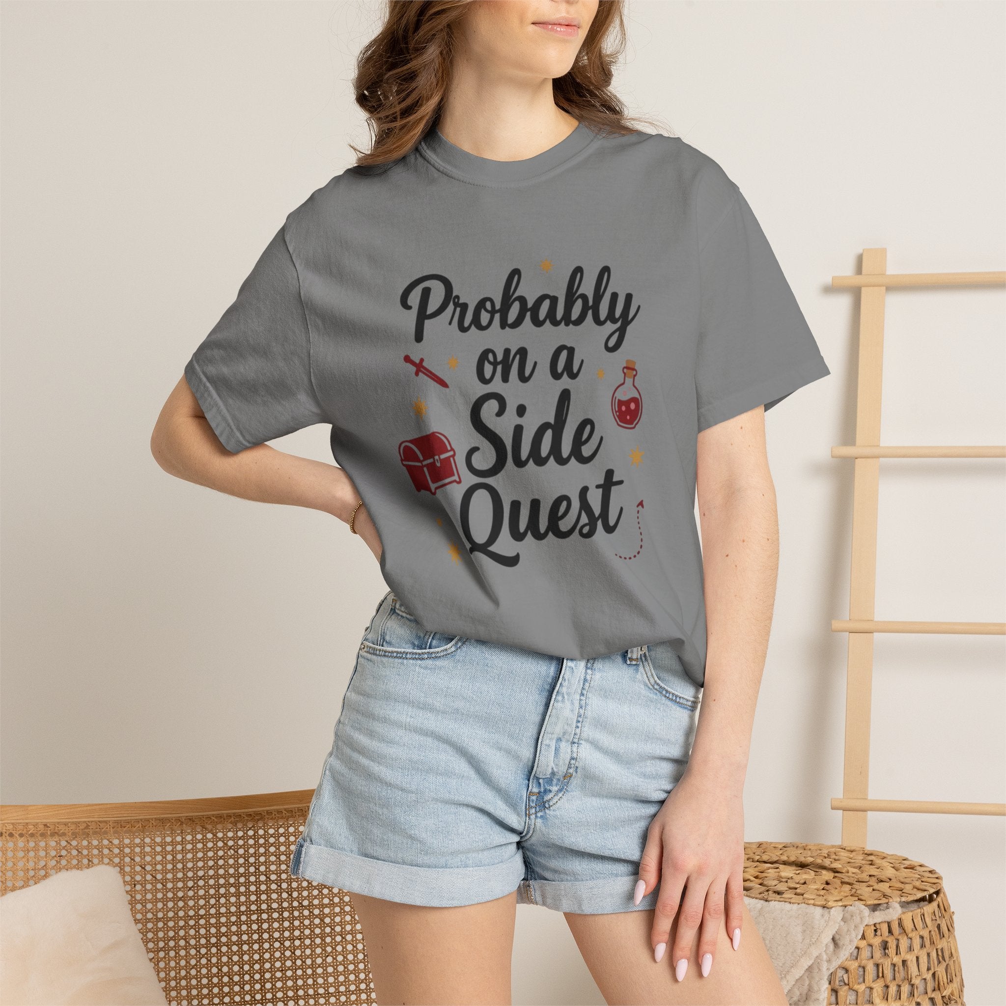 Probably on a Side Quest T-Shirt – Gamer RPG Funny Adventure Tee