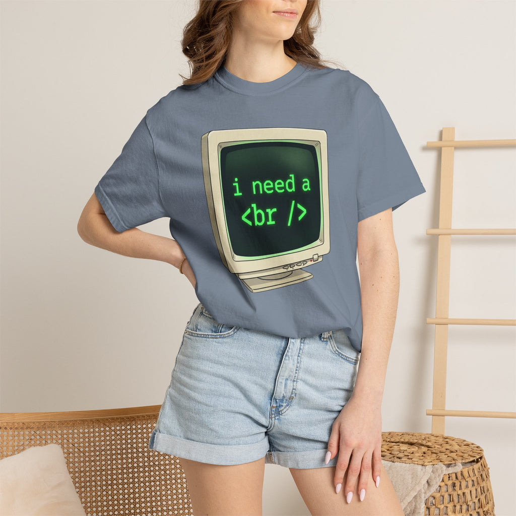 Vintage Computer Tee — “i need a break” Programmer HTML T‑Shirt