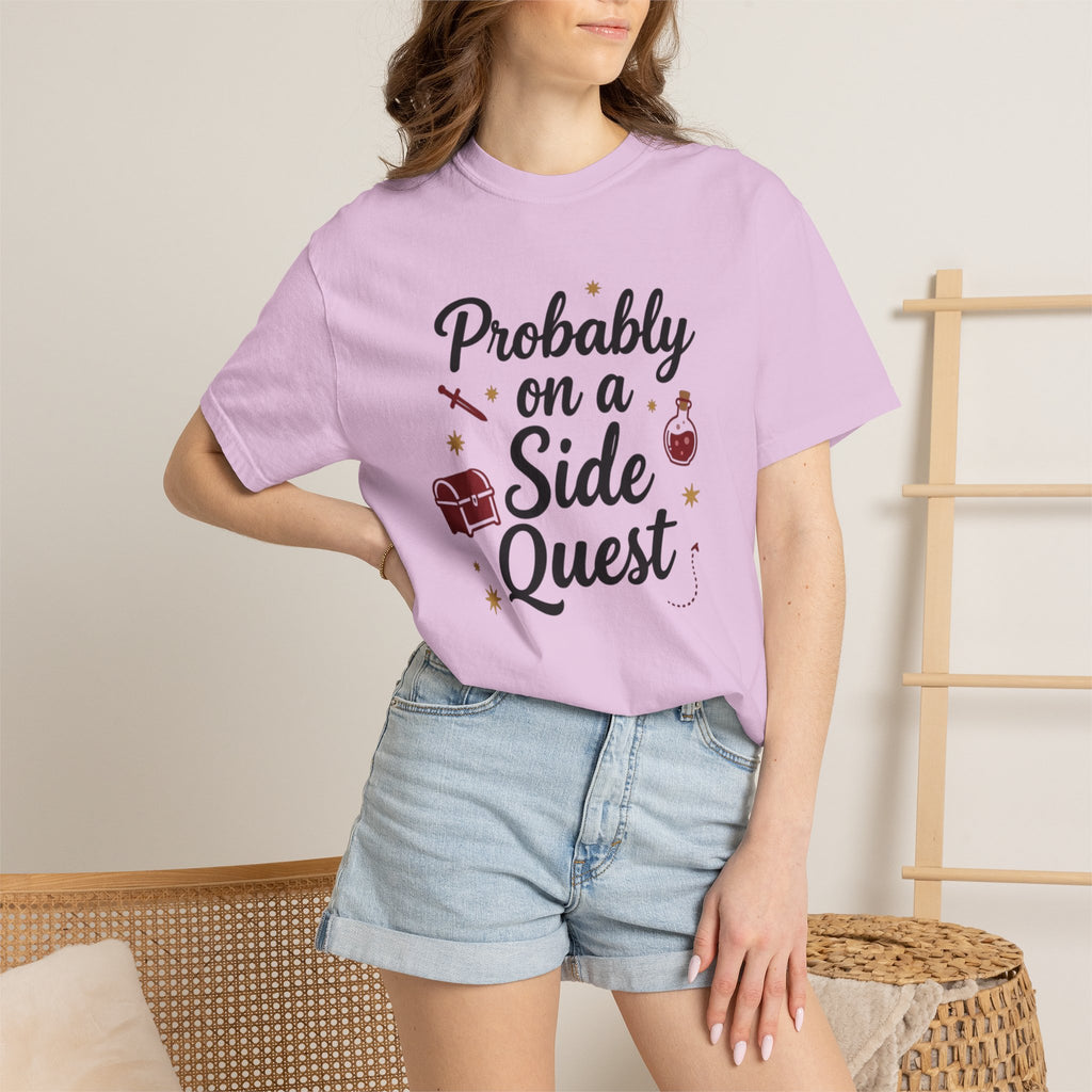 Probably on a Side Quest T-Shirt – Gamer RPG Funny Adventure Tee