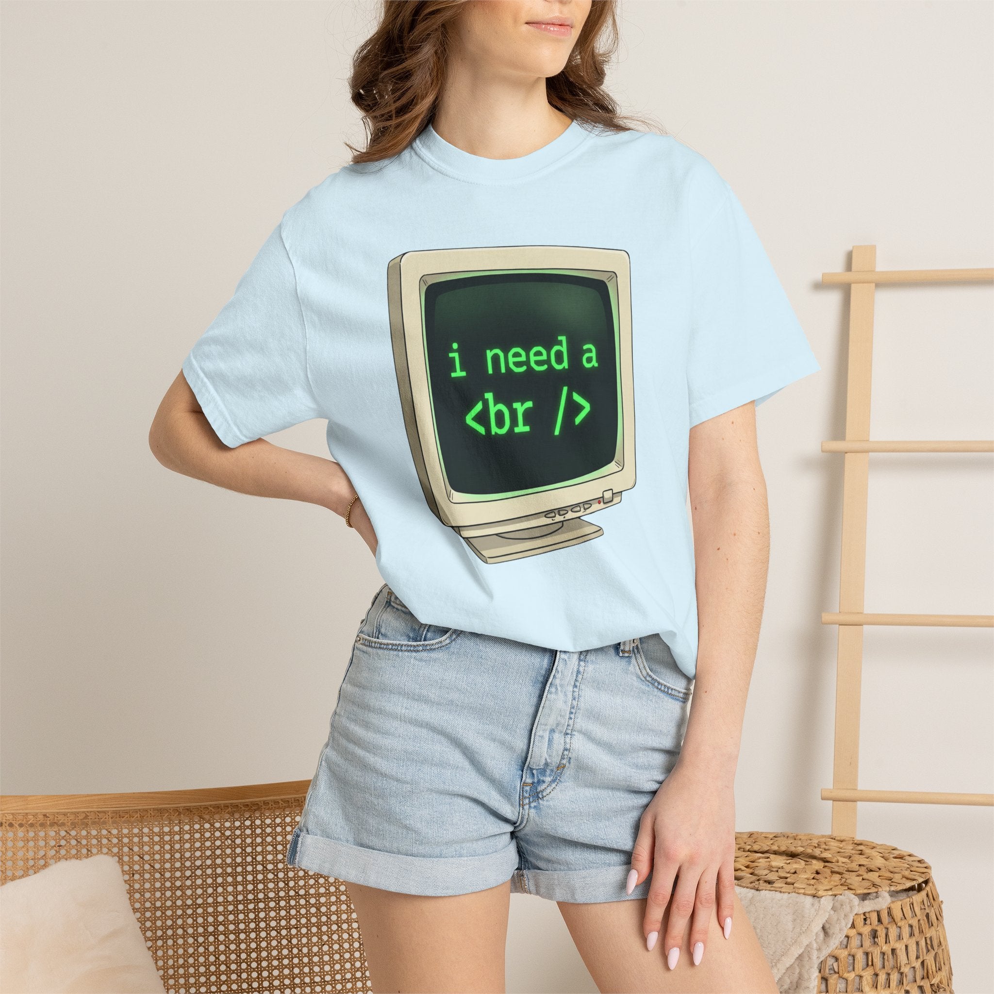 Vintage Computer Tee — “i need a break” Programmer HTML T‑Shirt