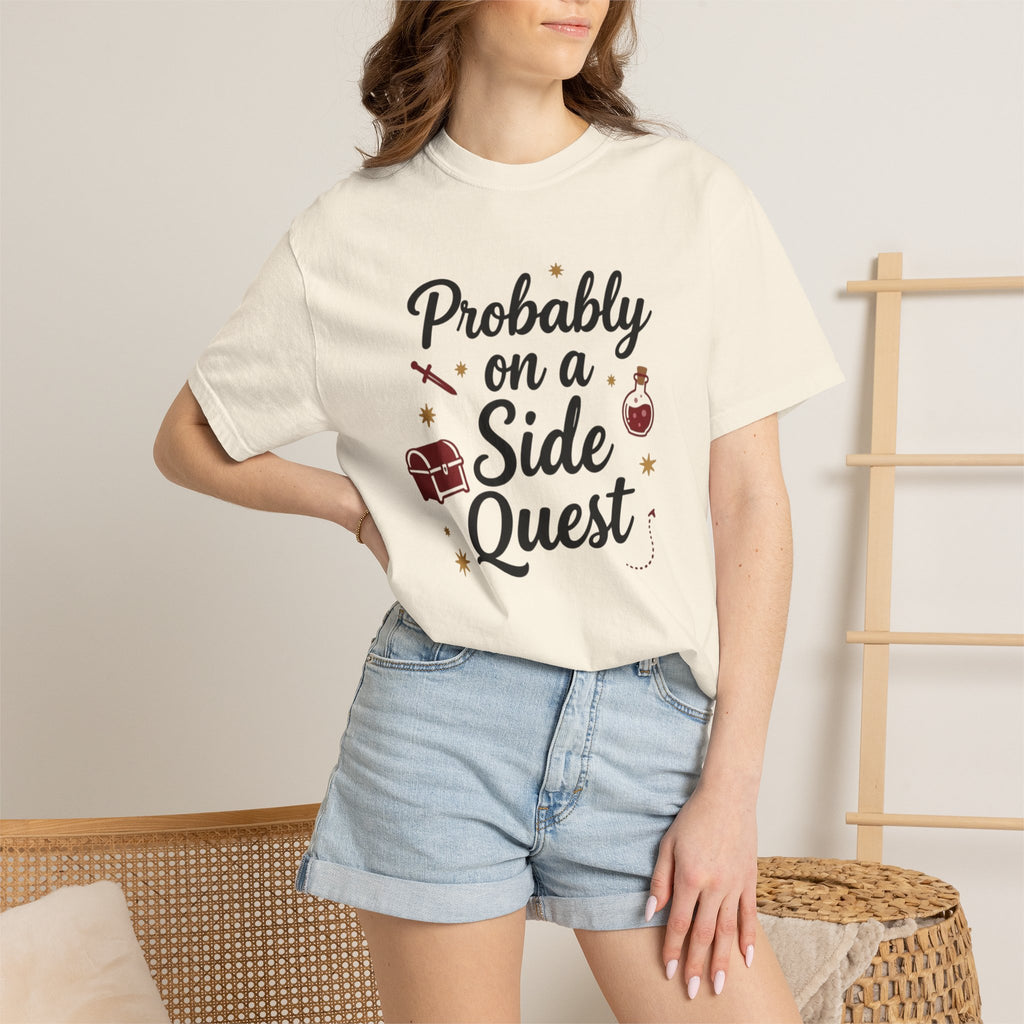 Probably on a Side Quest T-Shirt – Gamer RPG Funny Adventure Tee