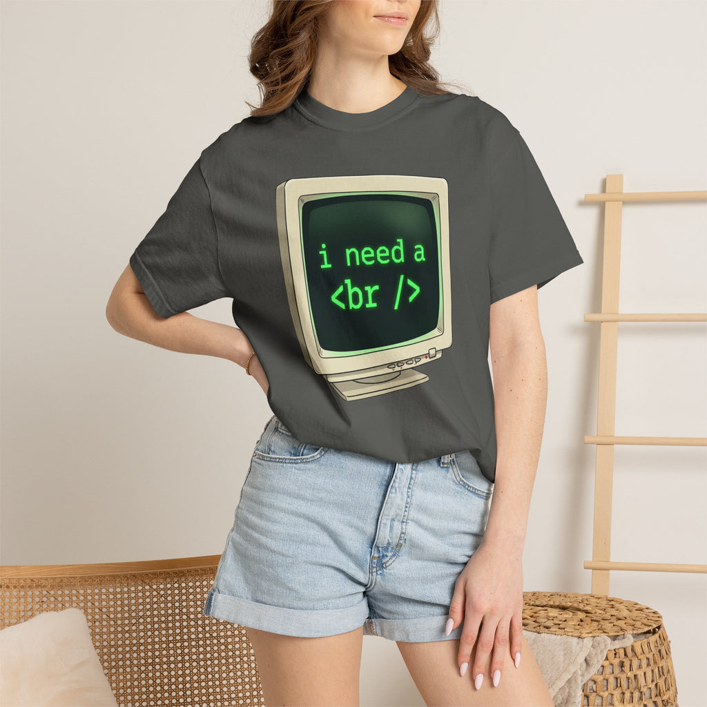 Vintage Computer Tee — “i need a break” Programmer HTML T‑Shirt