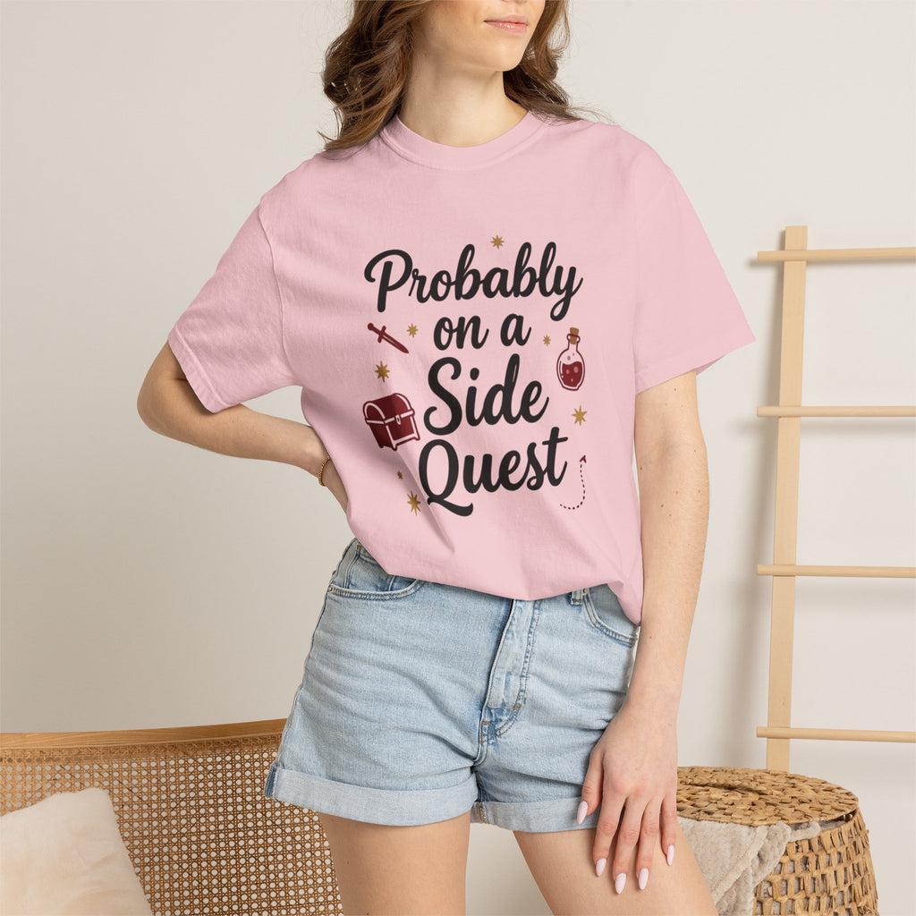 Probably on a Side Quest T-Shirt – Gamer RPG Funny Adventure Tee