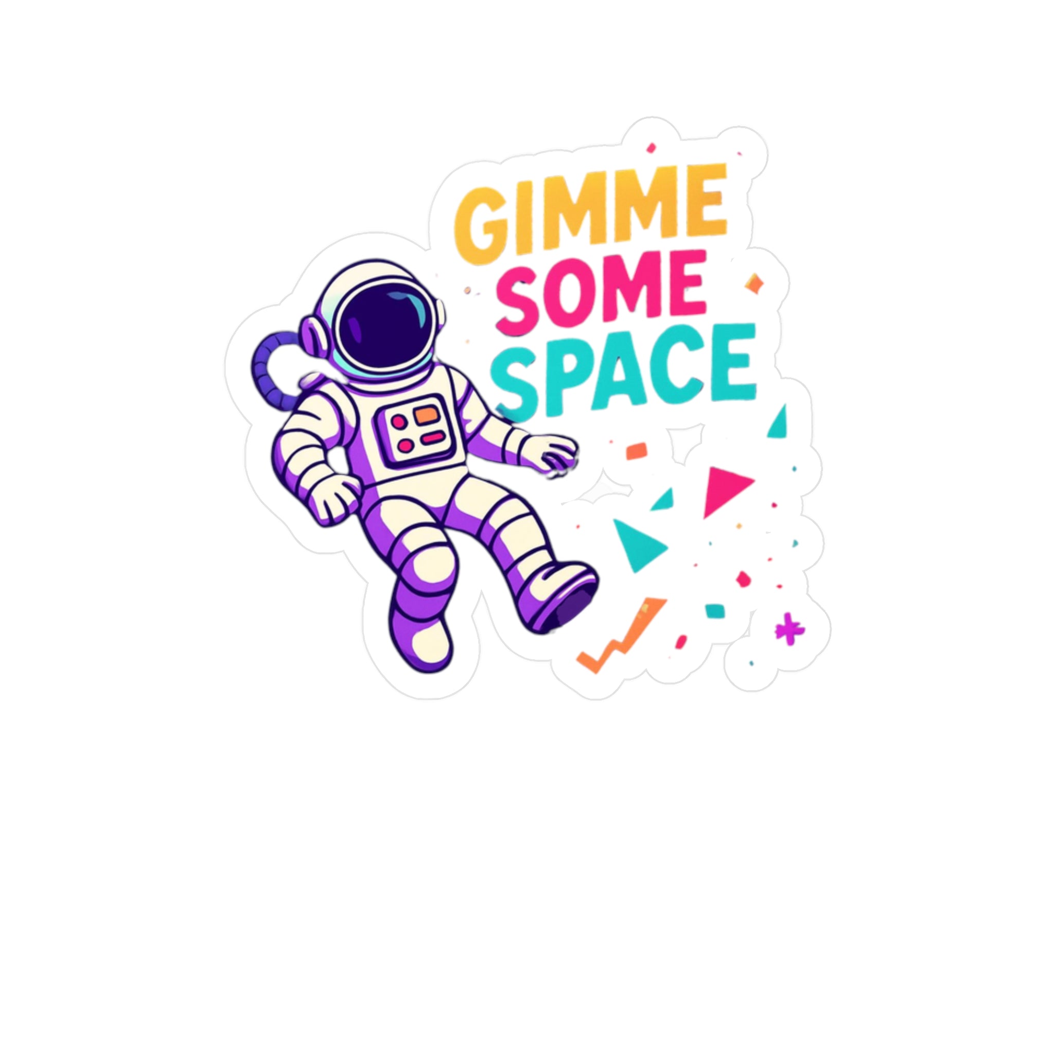 Gimme Some Space Astronaut Vinyl Sticker — Kiss-Cut Decal for Laptops, Water Bottles & Windows
