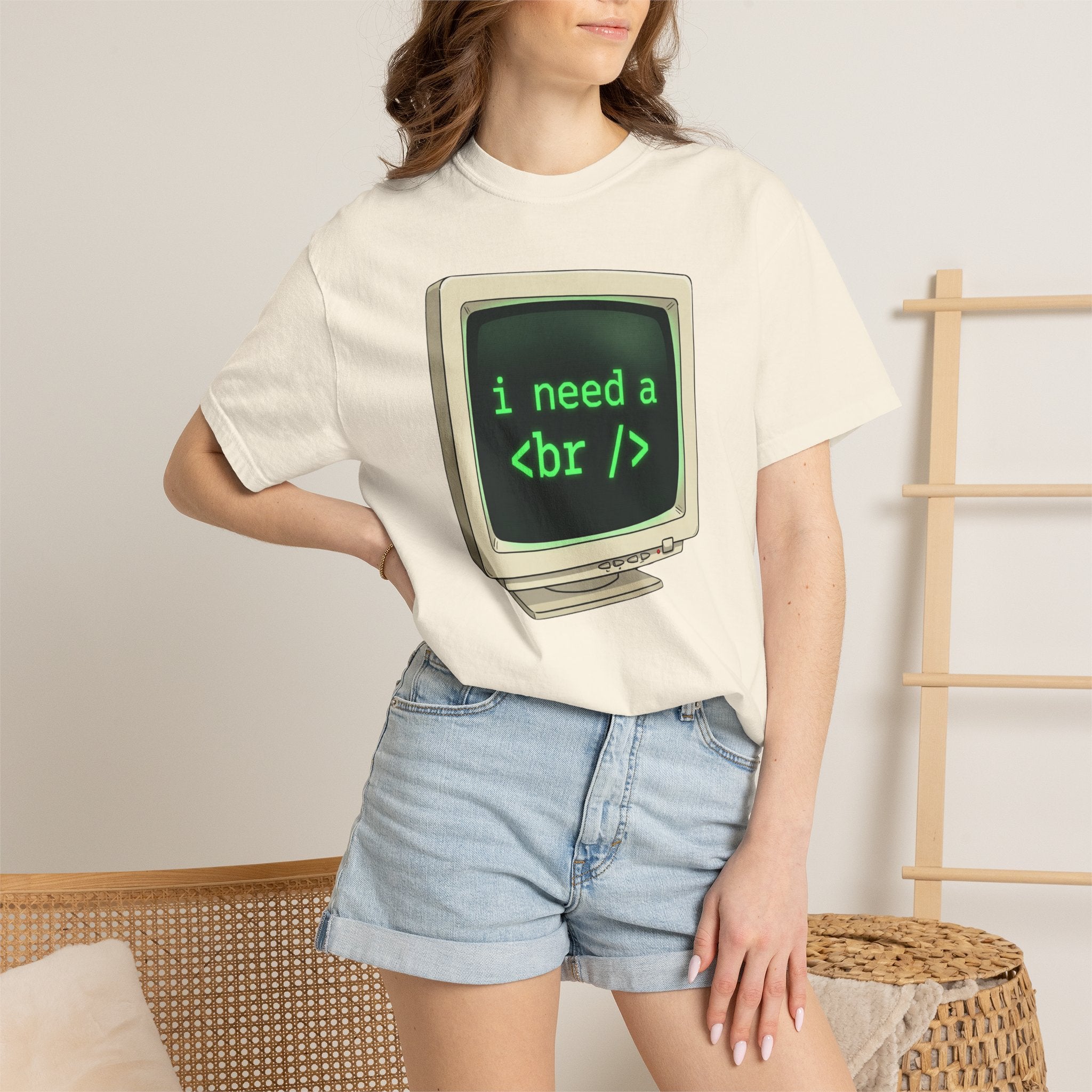 Vintage Computer Tee — “i need a break” Programmer HTML T‑Shirt