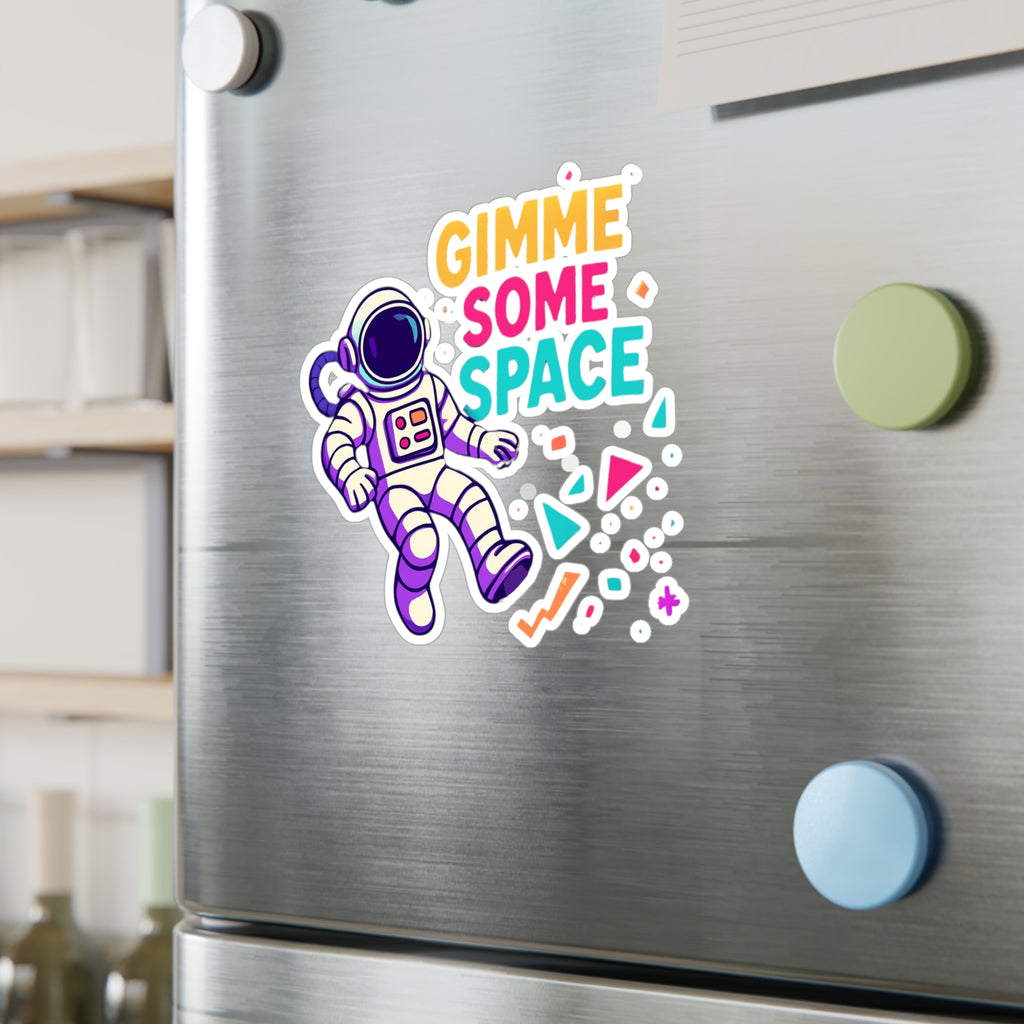 Gimme Some Space Astronaut Vinyl Sticker — Kiss-Cut Decal for Laptops, Water Bottles & Windows