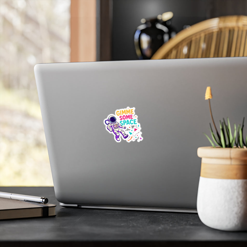 Gimme Some Space Astronaut Vinyl Sticker — Kiss-Cut Decal for Laptops, Water Bottles & Windows