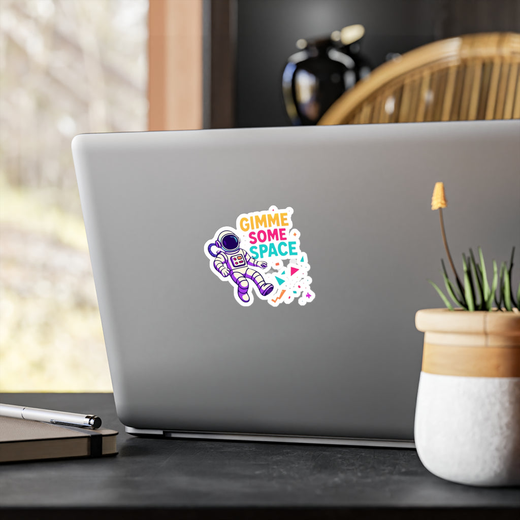 Gimme Some Space Astronaut Vinyl Sticker — Kiss-Cut Decal for Laptops, Water Bottles & Windows