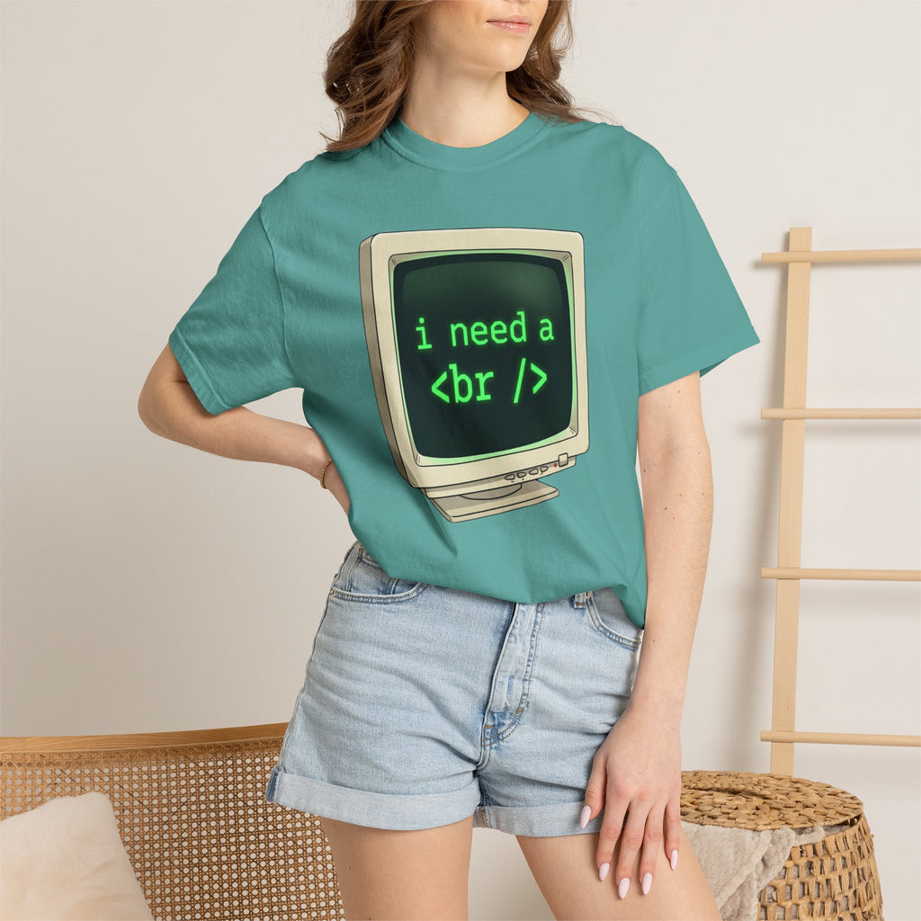 Vintage Computer Tee — “i need a break” Programmer HTML T‑Shirt