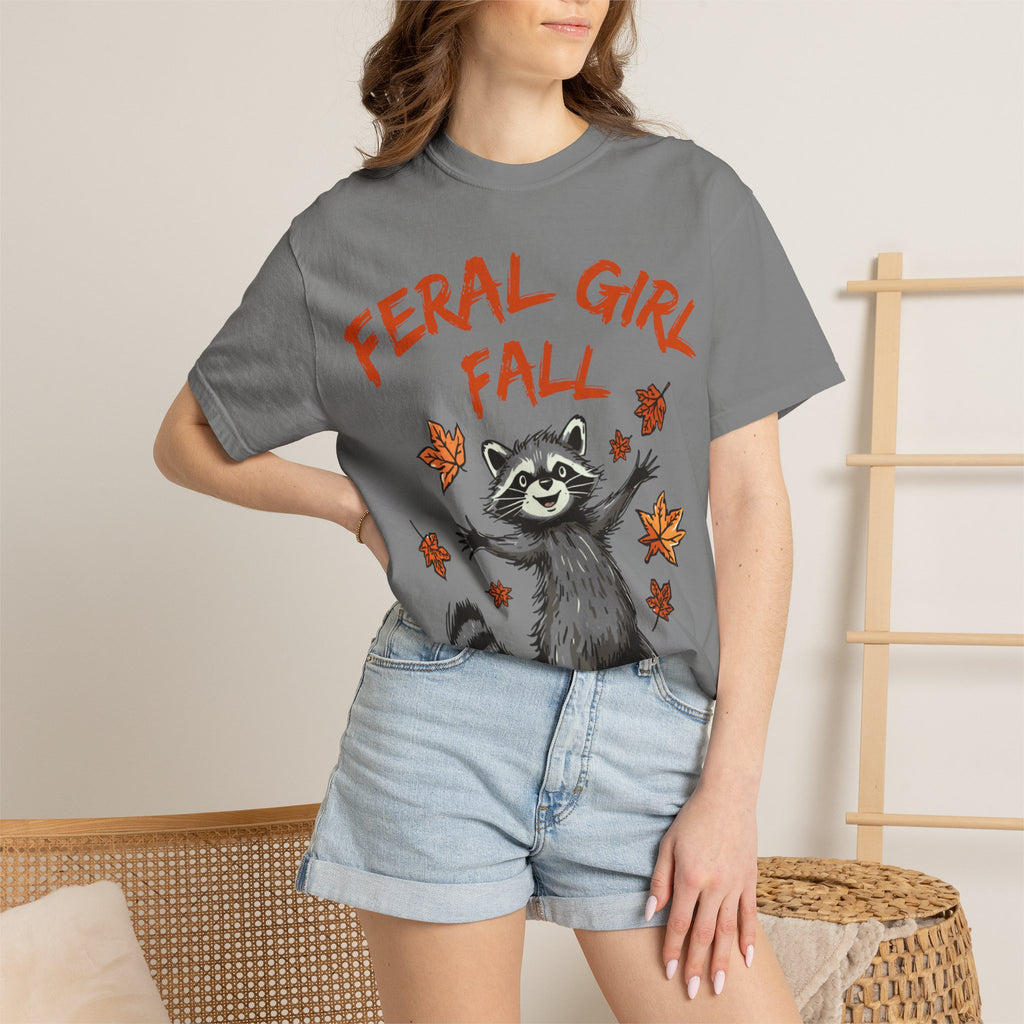Fall "Feral Girl" Raccoon Tee
