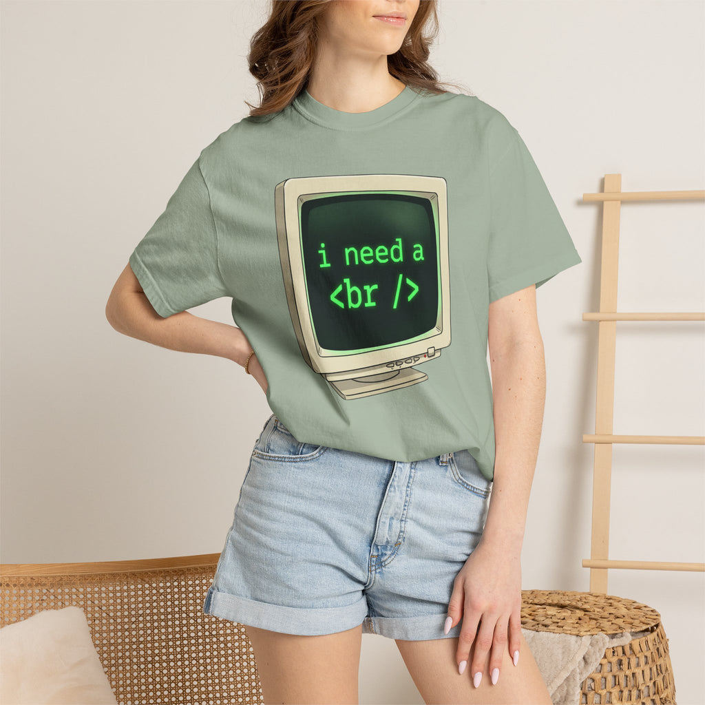 Vintage Computer Tee — “i need a break” Programmer HTML T‑Shirt