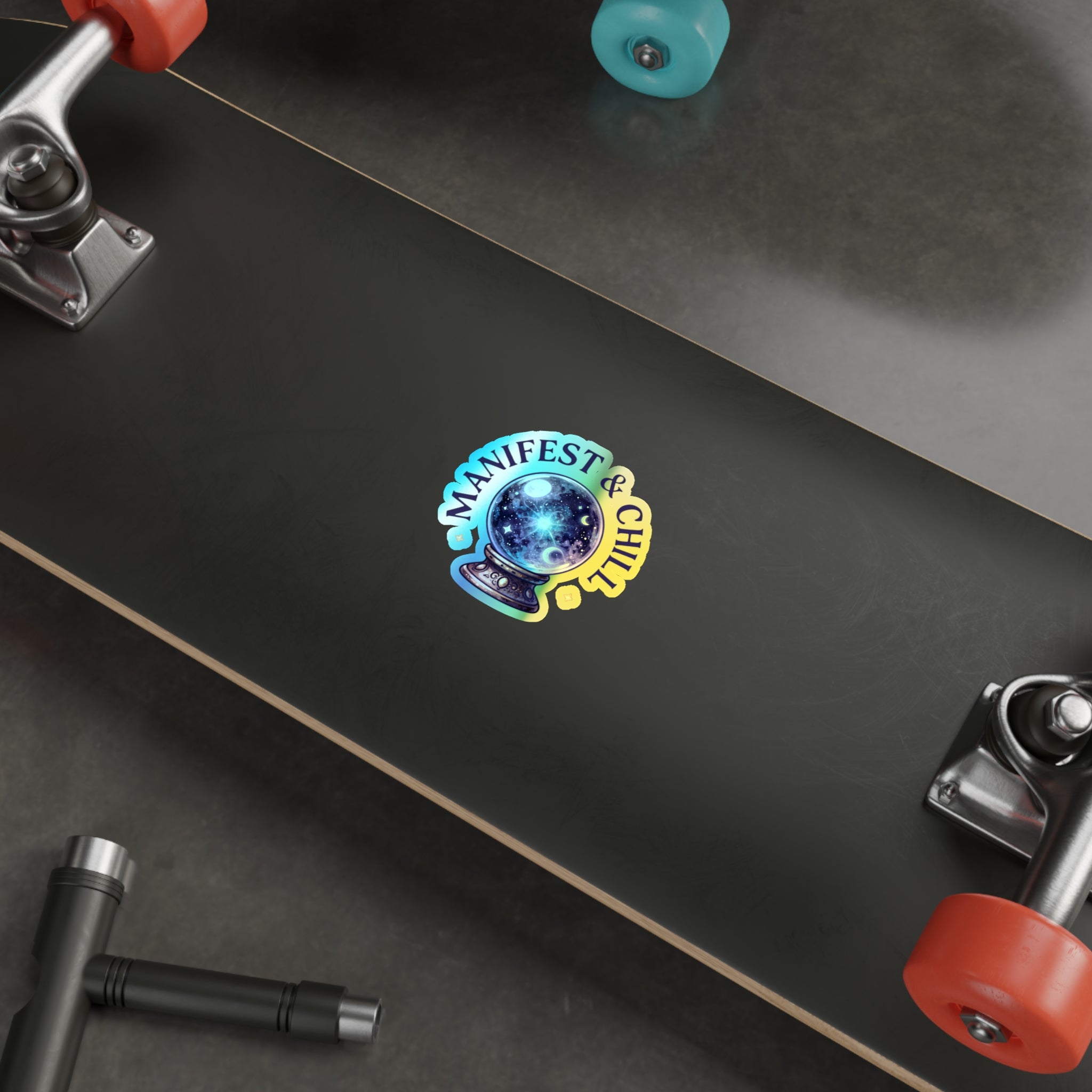 Manifest & Chill Holographic Crystal Ball Sticker