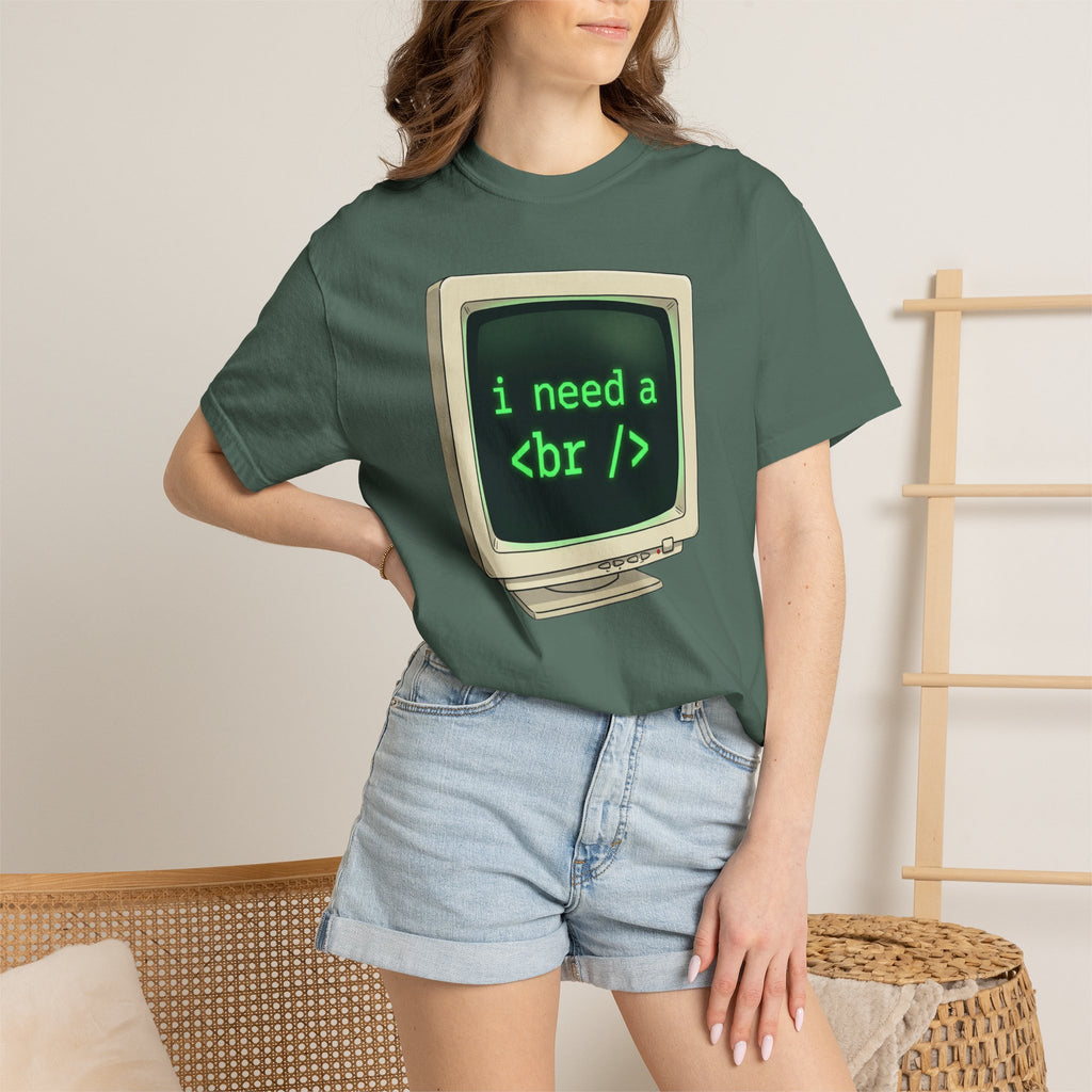 Vintage Computer Tee — “i need a break” Programmer HTML T‑Shirt