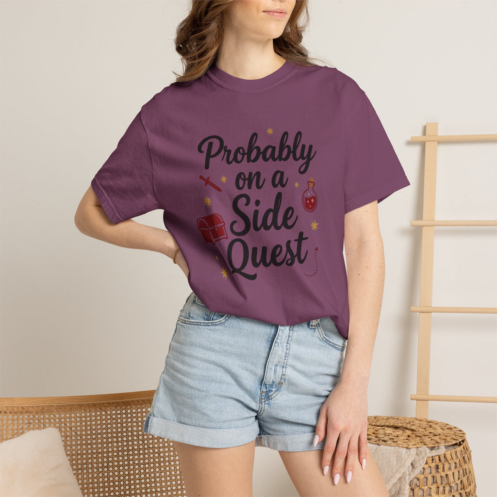 Probably on a Side Quest T-Shirt – Gamer RPG Funny Adventure Tee
