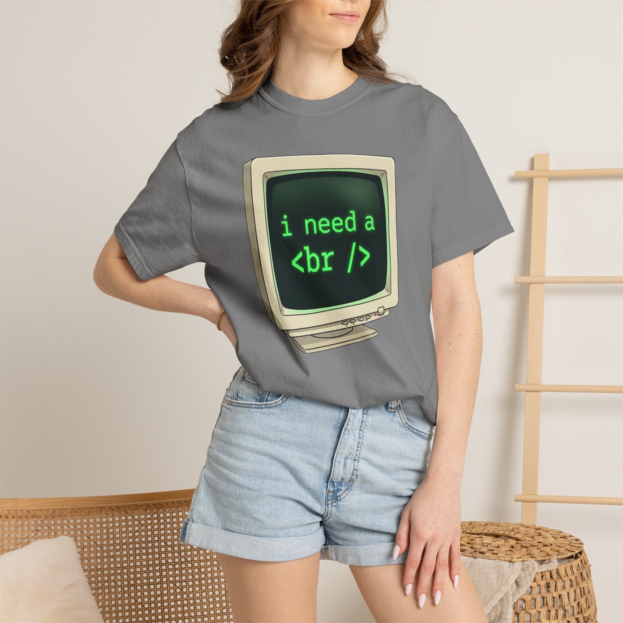 Vintage Computer Tee — “i need a break” Programmer HTML T‑Shirt